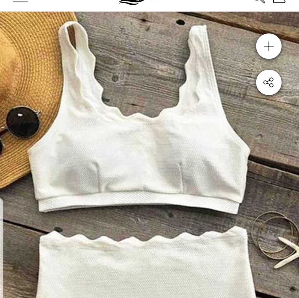 White high waisted swim suit